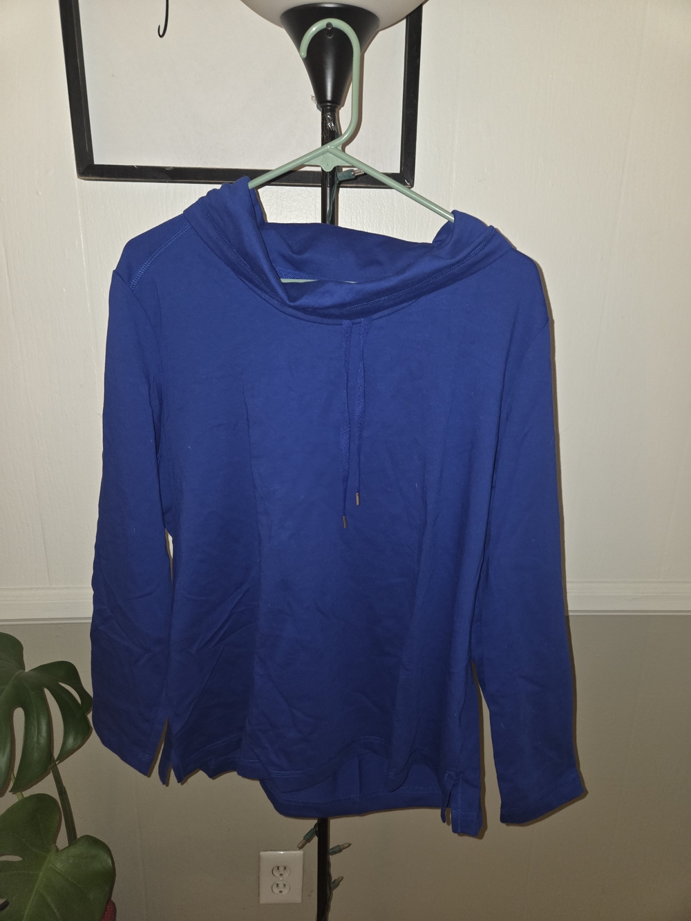Karen Scott Cobalt Blue Cowl Neck Pullover Sweater